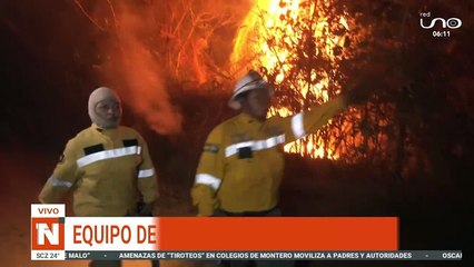 SCZ - LA FEROCIDAD DEL FUEGO NO SE DETIENE EN CONCEPCIÓN, UN EQUIPO DE LA RED UNO FUE ASEDIADO POR EL FUEGO