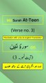 Surah At-Teen (التين) Ayah/Verse/Ayat 3 Recitation (Arabic) with English and Urdu Translations