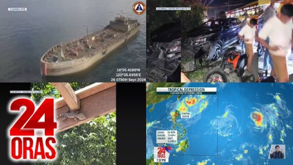 Download Video: 24 Oras: (Part 2) Bahay na pinamahayan ng tuko?; bagyo at 2 LPA sa loob at labas ng PAR; Update sa lumubog na motor tanker sa Mariveles, Bataan; Batas vs. economic sabotage, atbp.