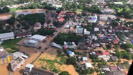 เปิดภาพมุมสูง สำรวจพื้นที่น้ำท่วมเชียงใหม่ ยังขยายวงกว้าง