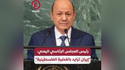 رئيس المجلس الرئاسي اليمني: إيران تزايد بالقضية الفلسطينية