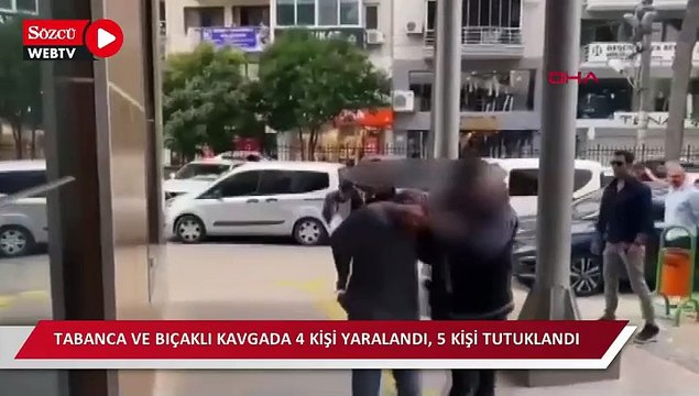 İzmir'de tabanca ve bıçaklı kavgada 4 kişi yaralandı, 5 kişi tutuklandı