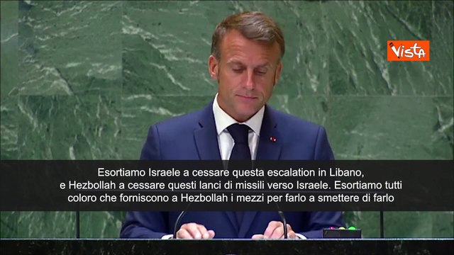 Macron all'Onu: Israele ed Hezbollah cessino escalation - SOTTOTITOLI