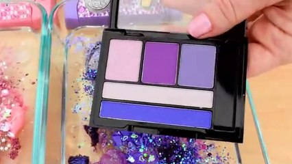 Pink vs Purple - Mixing Makeup Eyeshadow Into Slime ASMR