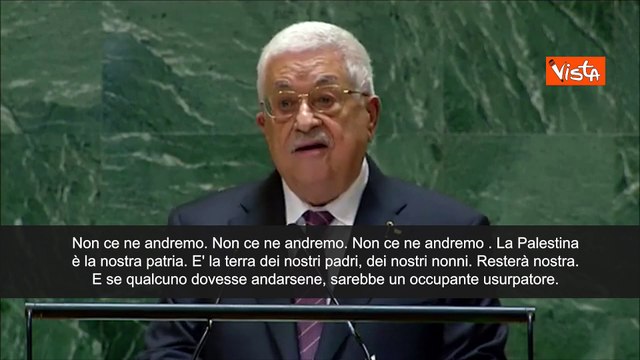 Abu Mazen all'Onu: Non ce ne andremo, Palestina ? la nostra terra