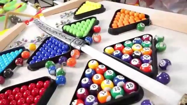 Pool Marble Run Race ASMR # 4 ☆ Shoot Some Spin Pool ☆ Creative Healing Sound Machine DIY Build