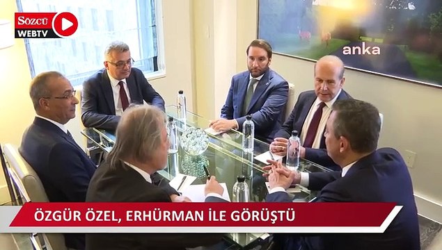 CHP lideri Özel, New- York'ta KKTC Cumhuriyetçi Türk Partisi Genel Başkanı Erhürman ile görüştü