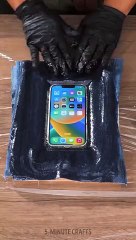 She ripped her jeans to create a cool phone case 