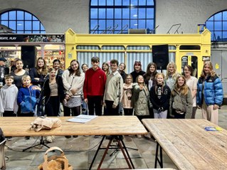 AAODS Juniors perform a medley of musical songs at Abergavenny Night Market