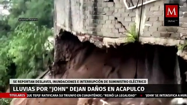 Torrenciales lluvias por 'John' causan deslaves e inundaciones en Acapulco