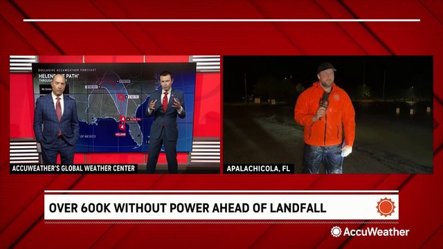 Powerful winds and rain arrive in Apalachicola ahead of Helene
