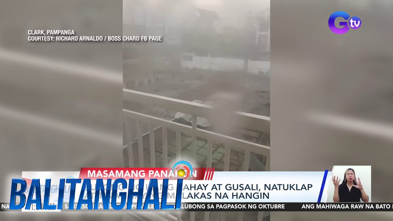 Bubong ng ilang bahay at gusali, natuklap at tinangay ng malakas na hangin | Balitanghali