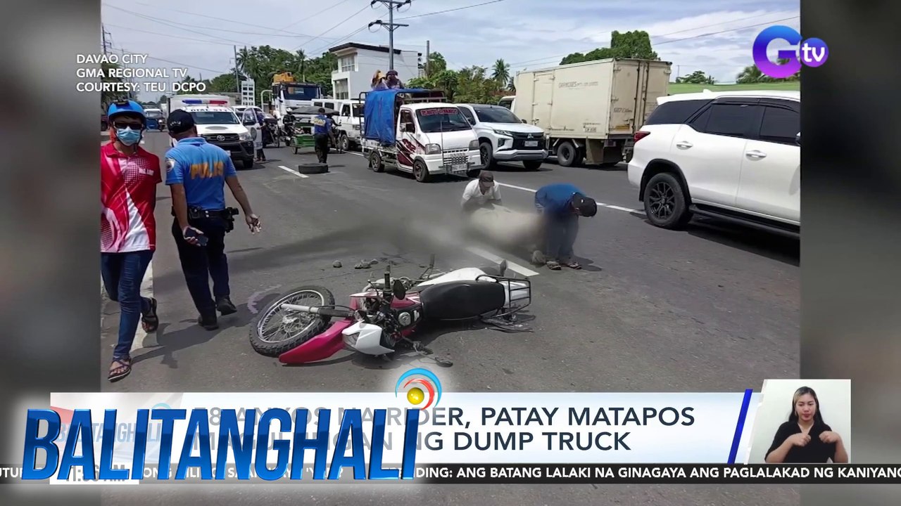 58-anyos na rider, patay matapos magulungan ng dump truck | Balitanghali