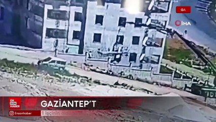 Gaziantep'te 1 işçinin öldüğü vinç kazasının yeni görüntüleri