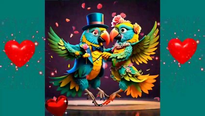 Cartoon Nice Song ,  Cartoon Parrots Couple Dance ♥️♥️♥️