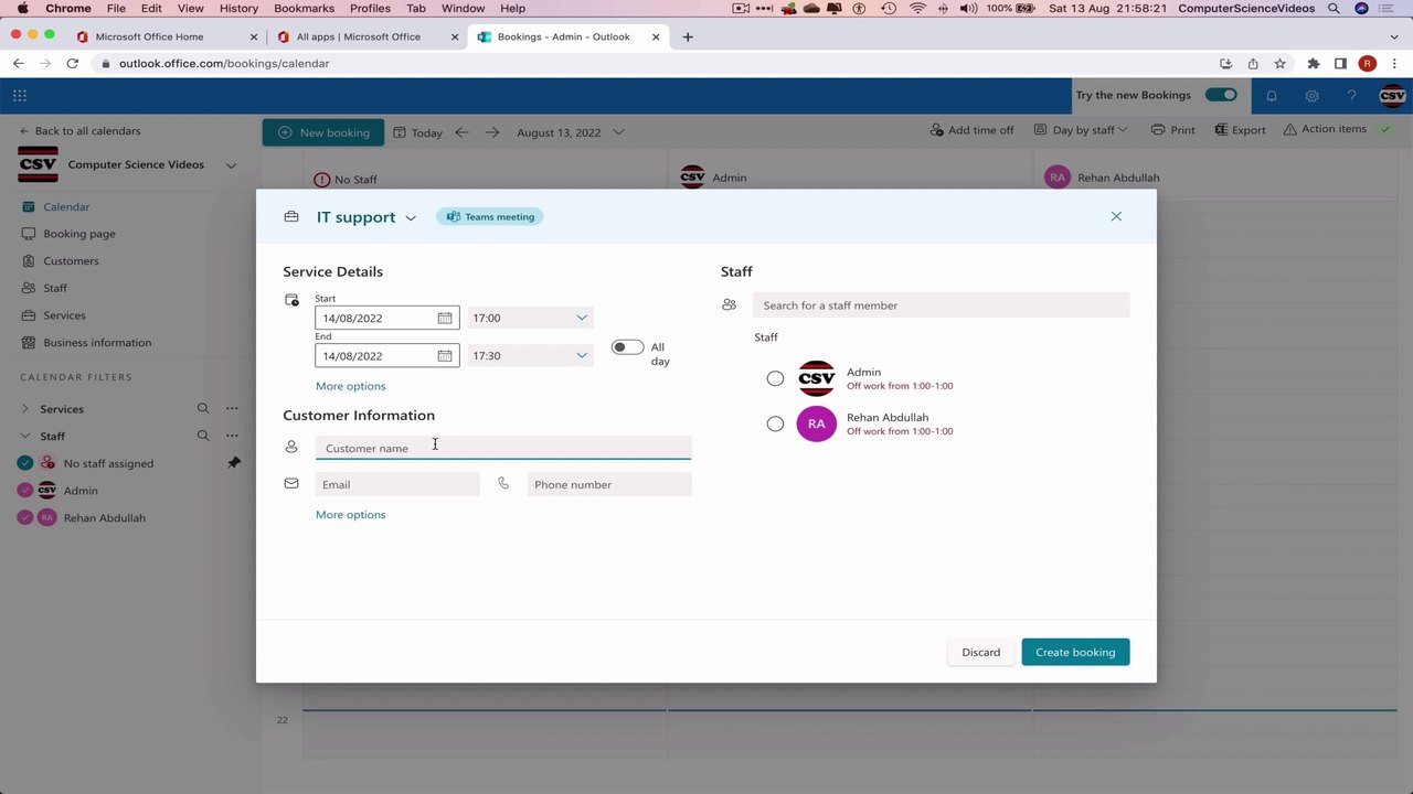 How to USE Microsoft Bookings for Office 365 On a Mac - Tutorial 4  - Edit Booking - Basic Tutorial