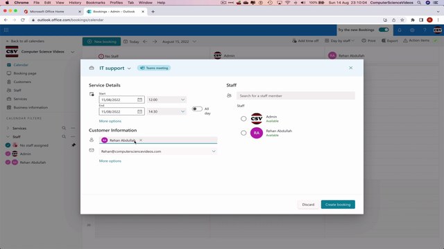 How to USE Microsoft Bookings for Office 365 On a Mac - Tutorial 5 - Assign Staff - Basic Tutorial