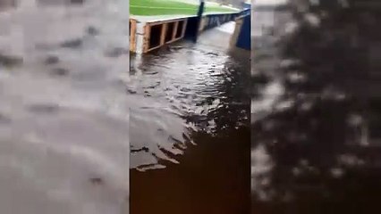 Dramatic video reveals scale of flooding that hit the SEAH Stadium in Wellington on Thursday