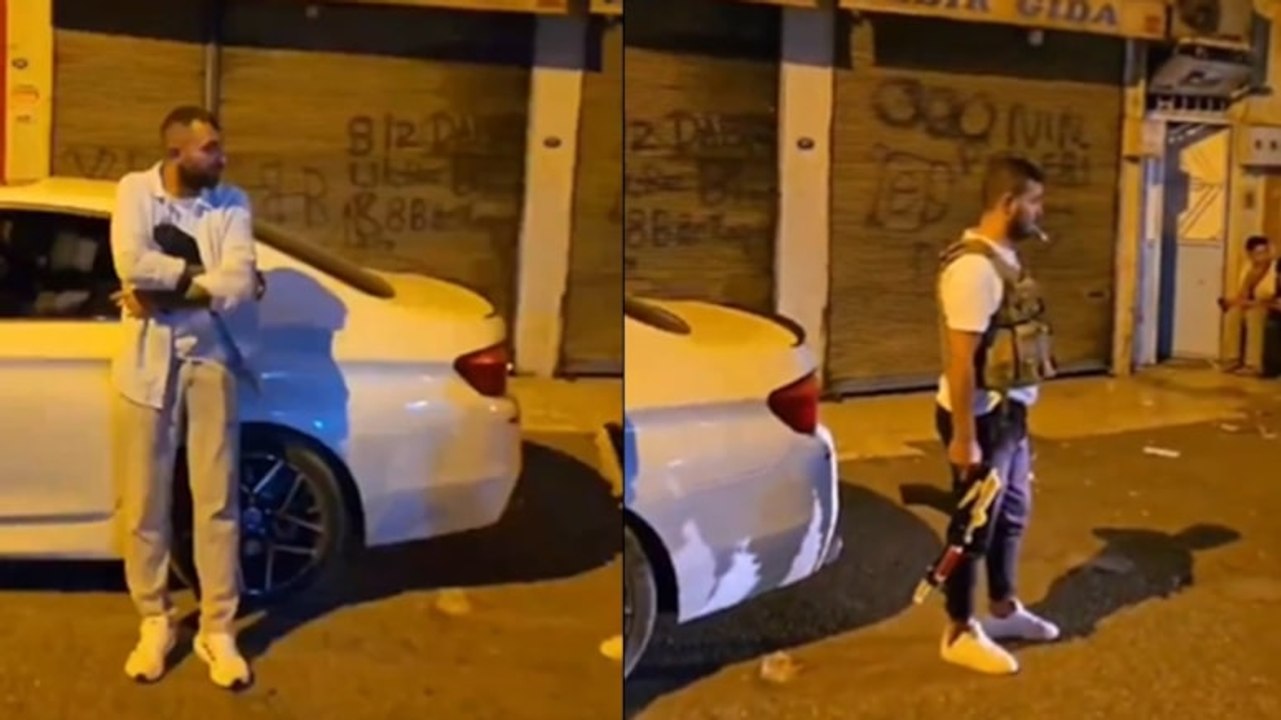 Uzun namlulu silahlarla sokakta boy gösteren kişiler yakalandı