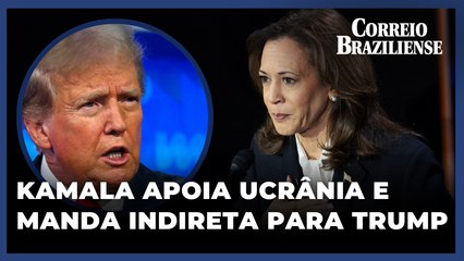 Em alfinetada a Trump, Kamala Harris critica posição de "rendição" da Ucrânia