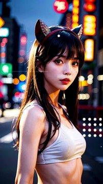 Capturing Selfies Amidst Neon Lights A Night