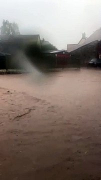 Flooding: Drama in All Stretton as road turns into a river