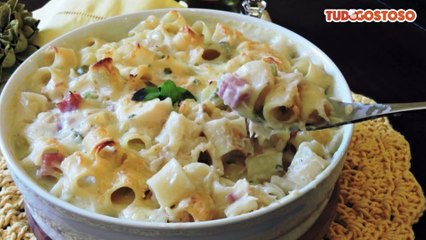 Macarrão de forno com burrata