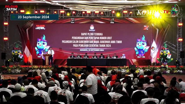 [FULL] Luluk-Lukman, Khofifah-Emil dan Risma-Gus Hans usai Pengundian Nomor Urut Pilgub Jatim