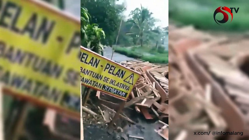 Jembatan Baru Dibangun Hanyut Diterjang Banjir di Pakisaji Malang