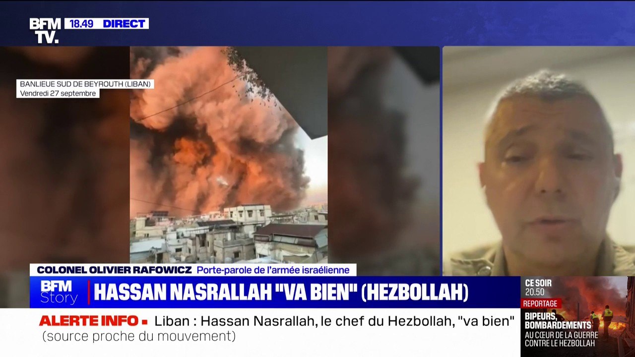 Frappes à Beyrouth: “Le but n’est en aucun cas de frapper des civils”, indique le porte-parole de l’armée israélienne Olivier Rafowicz