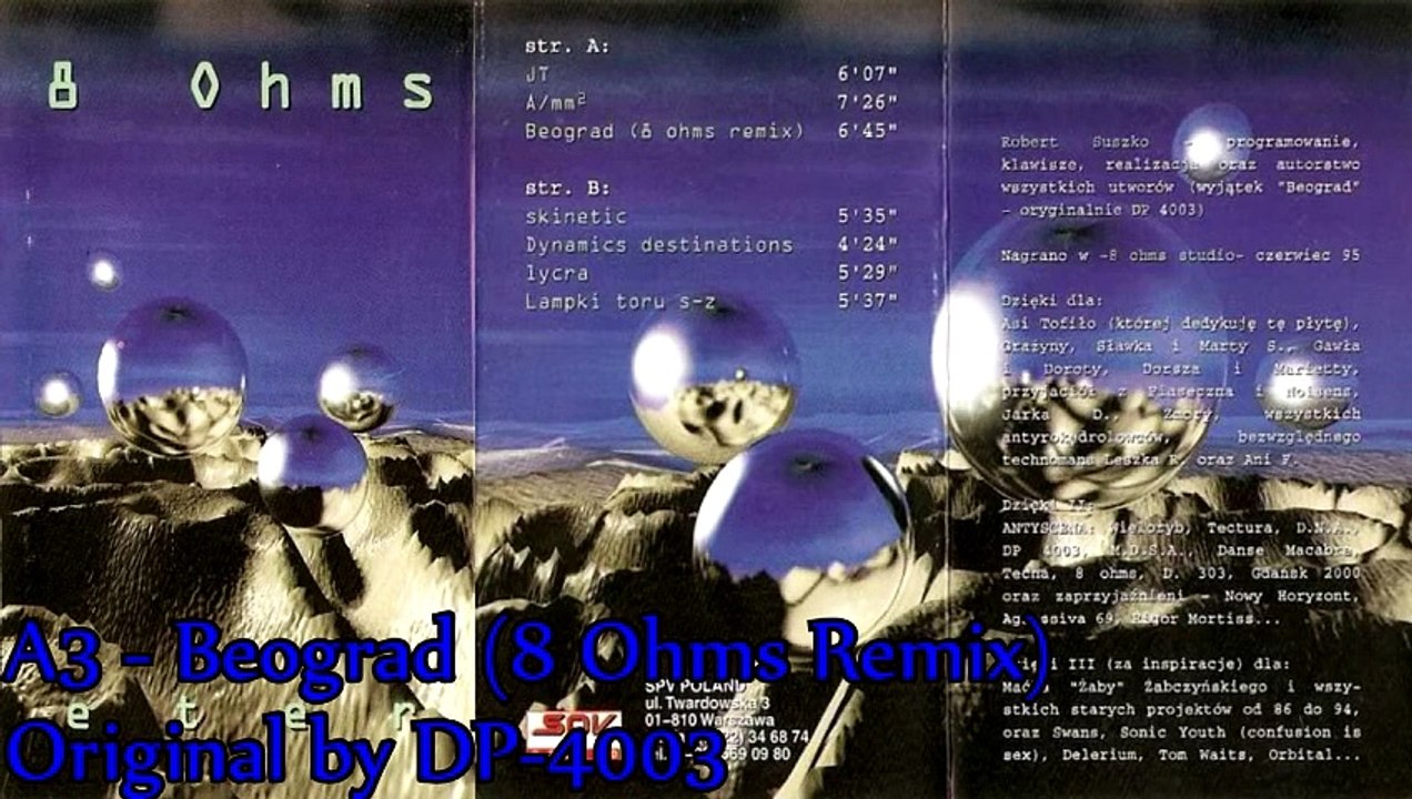 8 Ohms - Eter [SPV D-008] (1995, Cassette)