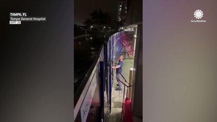 Barrier protects Tampa hospital from Helene's storm surge