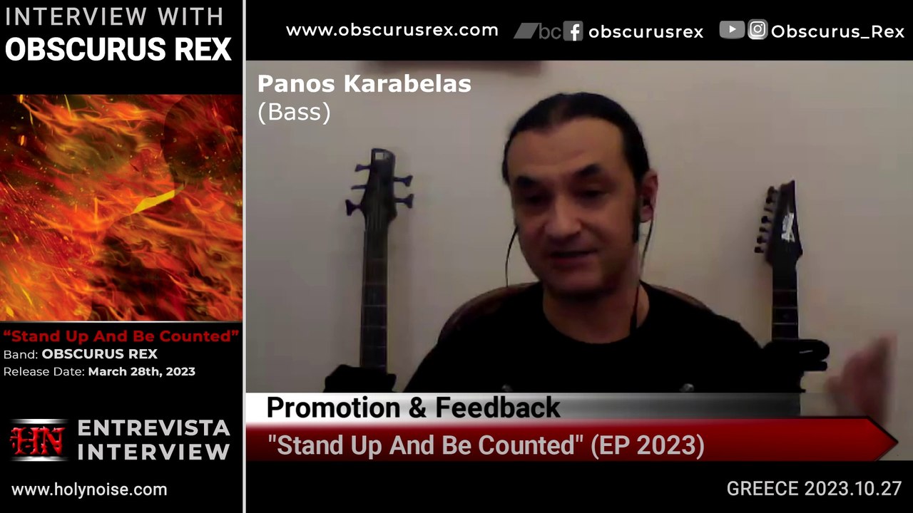 🔴 Interview with Panos Karabelas (Bass) from OBSCURUS REX #Metal from #Greece #InnerFire  @Obscurus_Rex