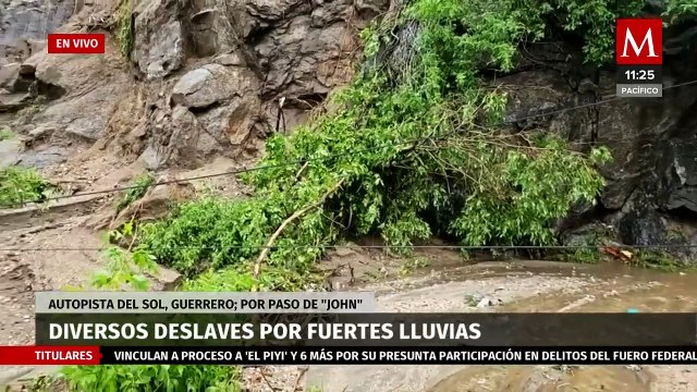 Se registran deslaves en la Autopista del Sol tras fuertes lluvias por 'John'