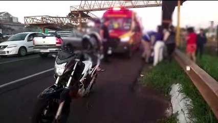 Motociclista fica ferido em acidente na rodovia BR-277 em Cascavel