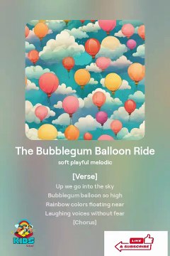 The Bubblegum Balloon Ride Poem for kids