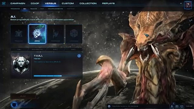 [SC2] No.0275 Great-Level ZERG player v.s Harder A.I, WIN [2-Base Rush w/ Den Plan if stopped]