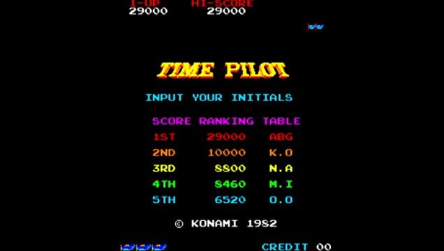 Time Pilot (Arcade) Input Initials Theme