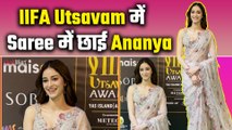 IIFA Utsavam 2024: Ananya Pandey looks stunning in saree at IIFA green carpet |