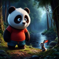 Little Panda and rabbit adviced story