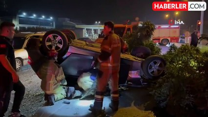 Bursa'da Kontrolden Çıkan Araç Takla Attı: 2 Yaralı