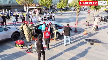 Bursa'da Gerçekçi Trafik Kazası Tatbikatı