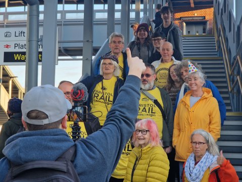 These were the scenes at Ashley Down Station as locals and train enthusiasts celebrate the first train in 60 years