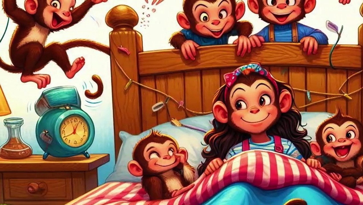 5 Little Monkeys Jumping On The Bed Kids Song
