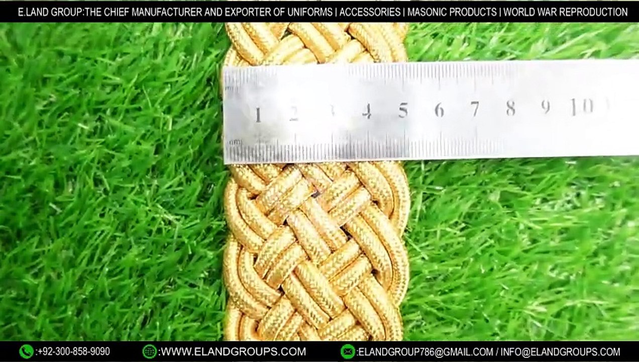 Shoulder Cord – General Officer, High Quality Corded Shoulder Ranks Epaulette,