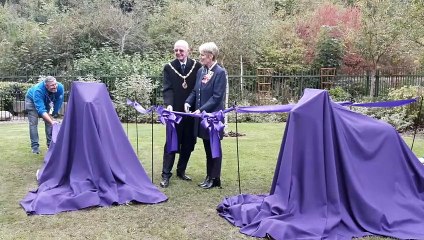 Walsall Arboretum,  new statues of the late Queen's Corgis unveiled.