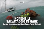 Incredibile salvataggio in mare: uomo e cane salvati dall'Uragano Helene