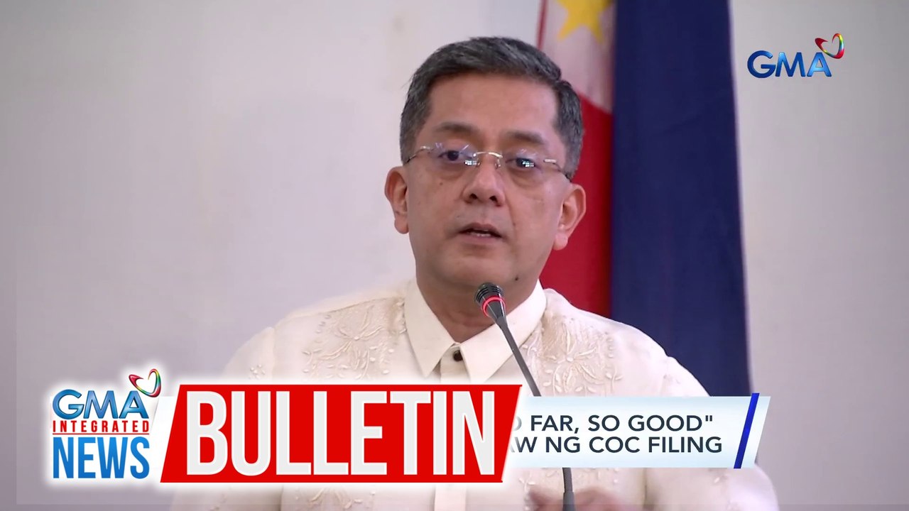 Comelec Chair Garcia: "So far, so good" o maayos ang unang araw ng COC filing | GMA Integrated News Bulletin
