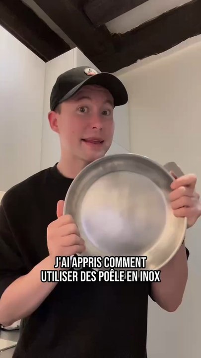 Comment cuire dans une poêle en inox  Le spray d'huile et le livre sont en LlEN dans ma Bl0 ️ -PUBLlClTE