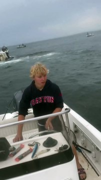 There has been a lot of whales up in Portsmouth, NH and even a couple inside the Piscataqua river mouth. Watch out for the big pogie schools. Whales can’t see through them, and it can lead to this. These guys were simply fishing when this happened. Everyo